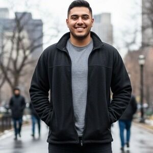 Urban Frontier $58 XXL 50-52‎ Black Full Zip Fleece Jacket Outdoor Core